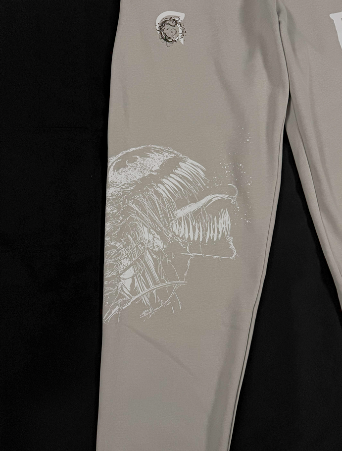 ASH GRAY SYMBIOTE STRAIGHT-LEG SWEATS